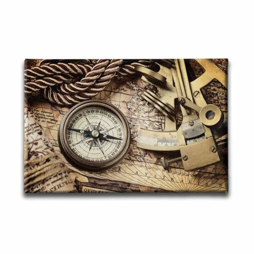 9664_1 Pusula Ve Harita Canvas Tablo