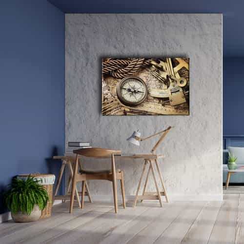 Pusula Ve Harita Canvas Tablo