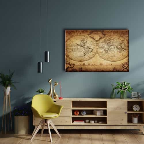 Dunya Haritasi Canvas Tablo