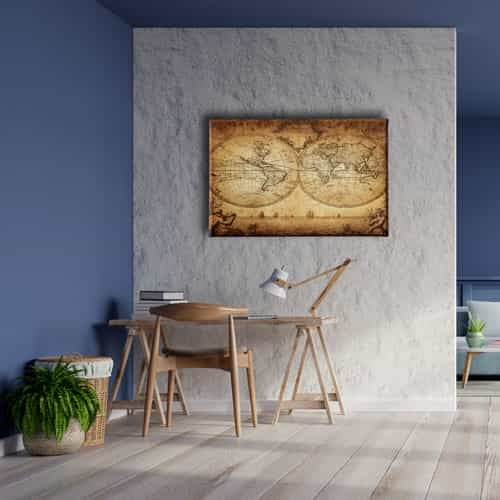 Dunya Haritasi Canvas Tablo