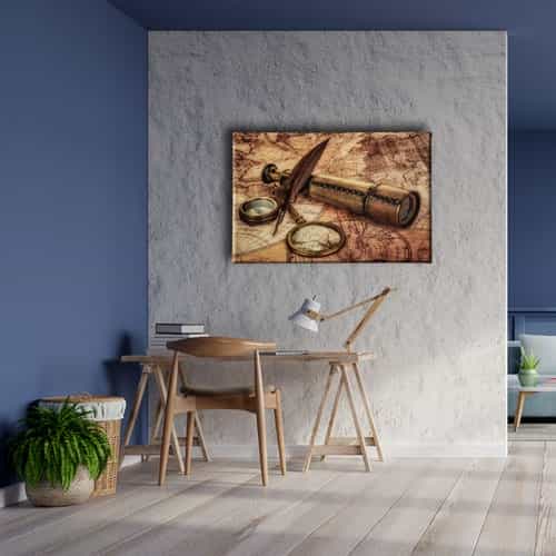 Eski Harita Canvas Tablo