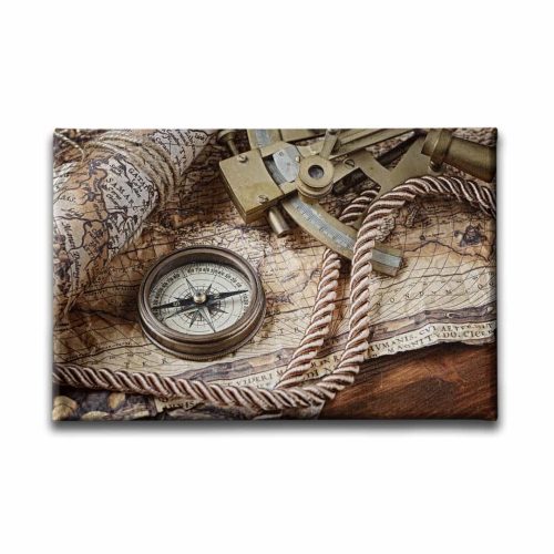 9669_1 Nostaljik Haritlar Canvas Tablo