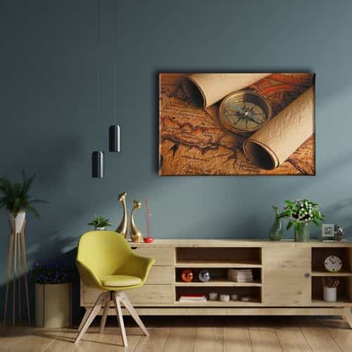 9670_2 Eski Harita Canvas Tablo