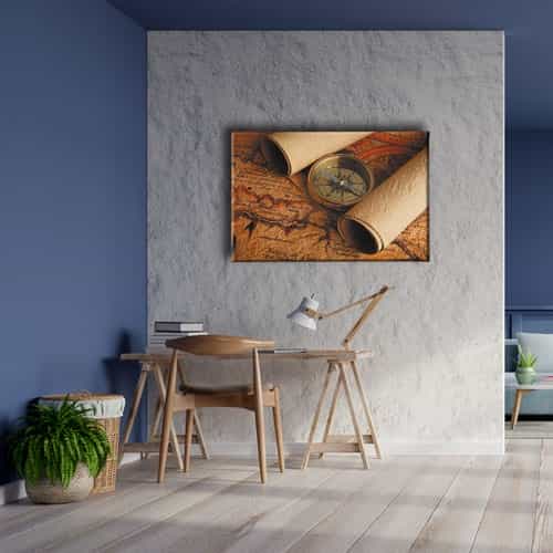 9670_5 Eski Harita Canvas Tablo