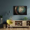 Fiziki Ve Siyasi Kure Harita Canvas Tablo