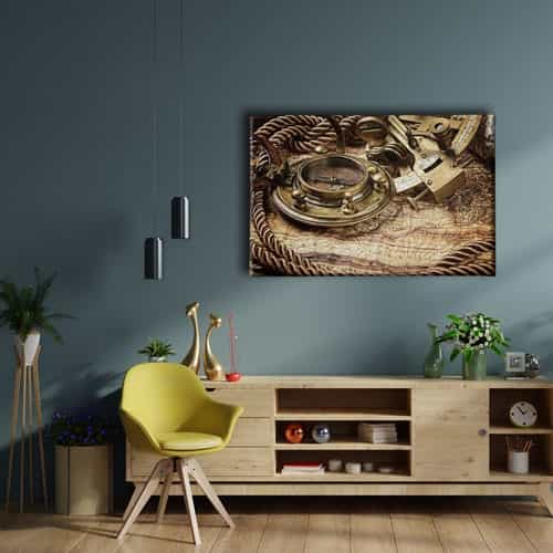 9672_2 Eski Harita Canvas Tablo