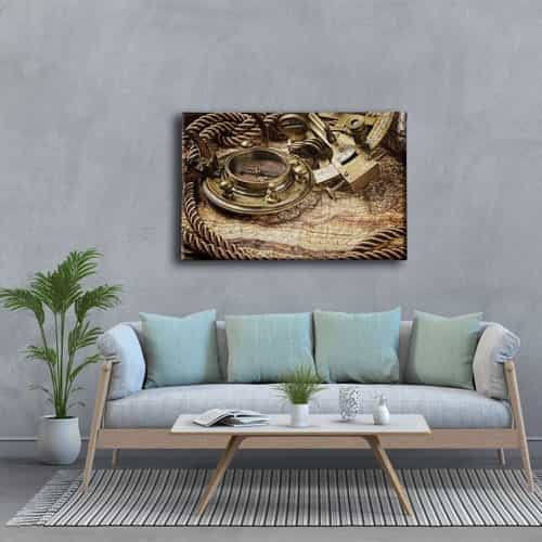 9672_3 Eski Harita Canvas Tablo