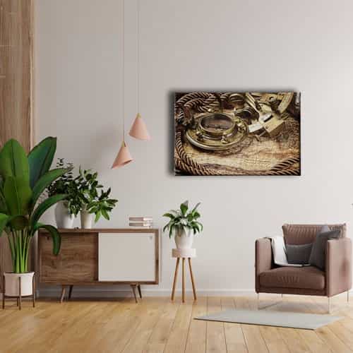 9672_4 Eski Harita Canvas Tablo