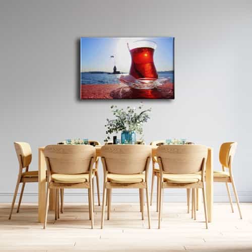 9754_4 Kiz Kulesi Cay Kanvas Tablo