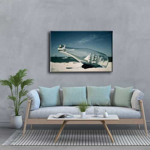9838_3 Cam Sise Ve Gemi Canvas Tablo