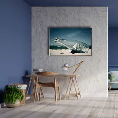 9838_5 Cam Sise Ve Gemi Canvas Tablo